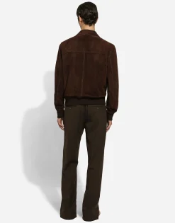 Nappa suede bomber jacket