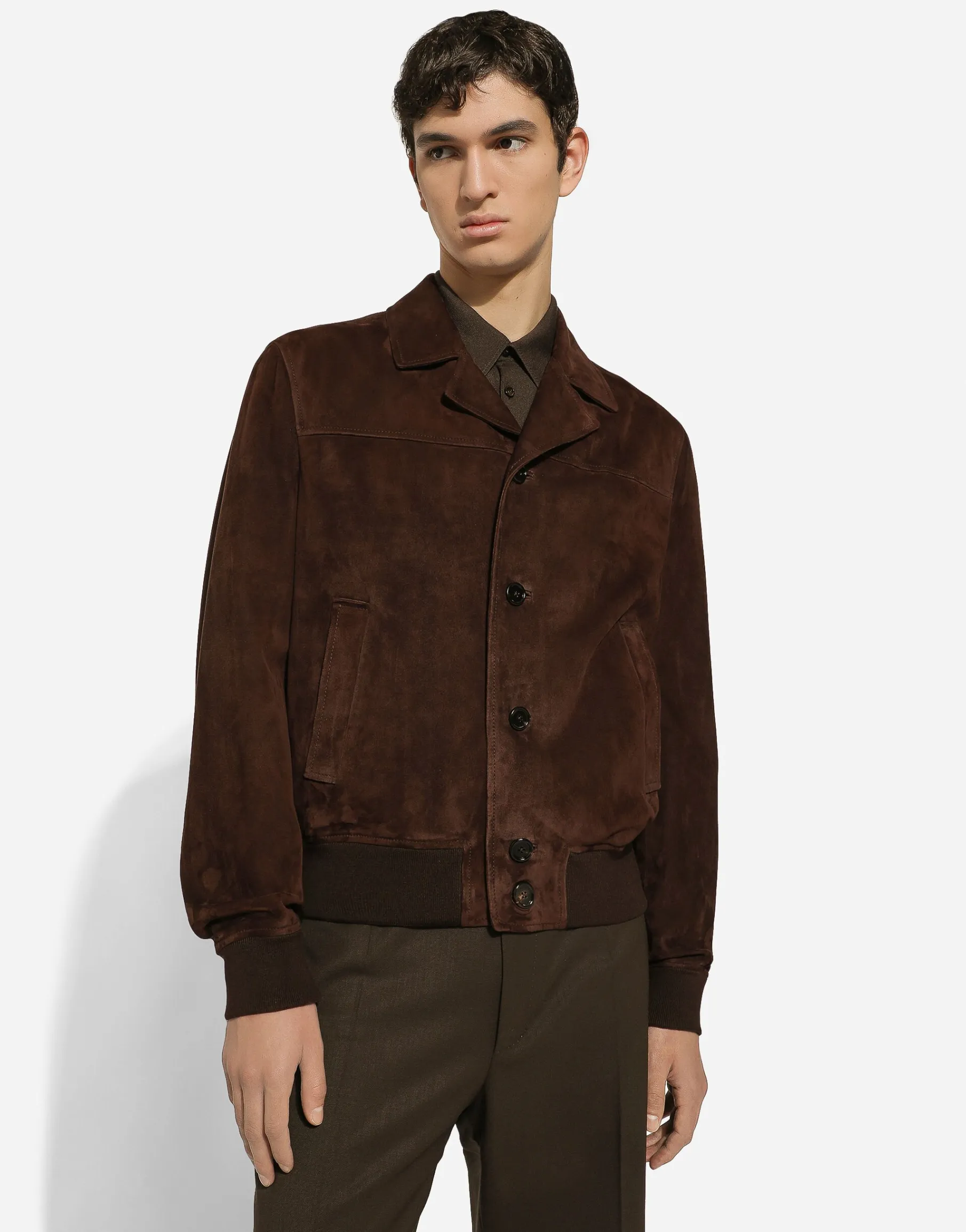 Nappa suede bomber jacket