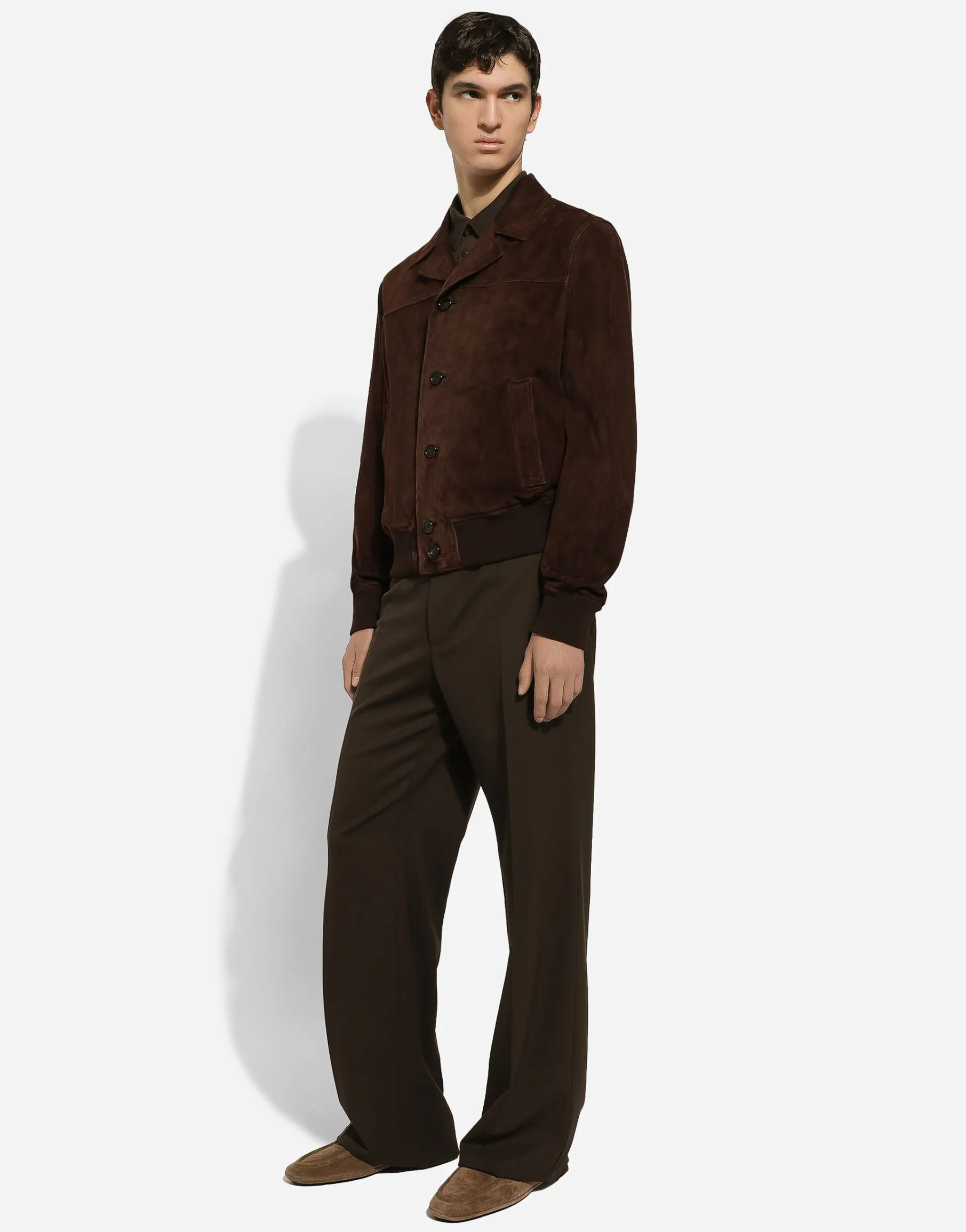 Nappa suede bomber jacket