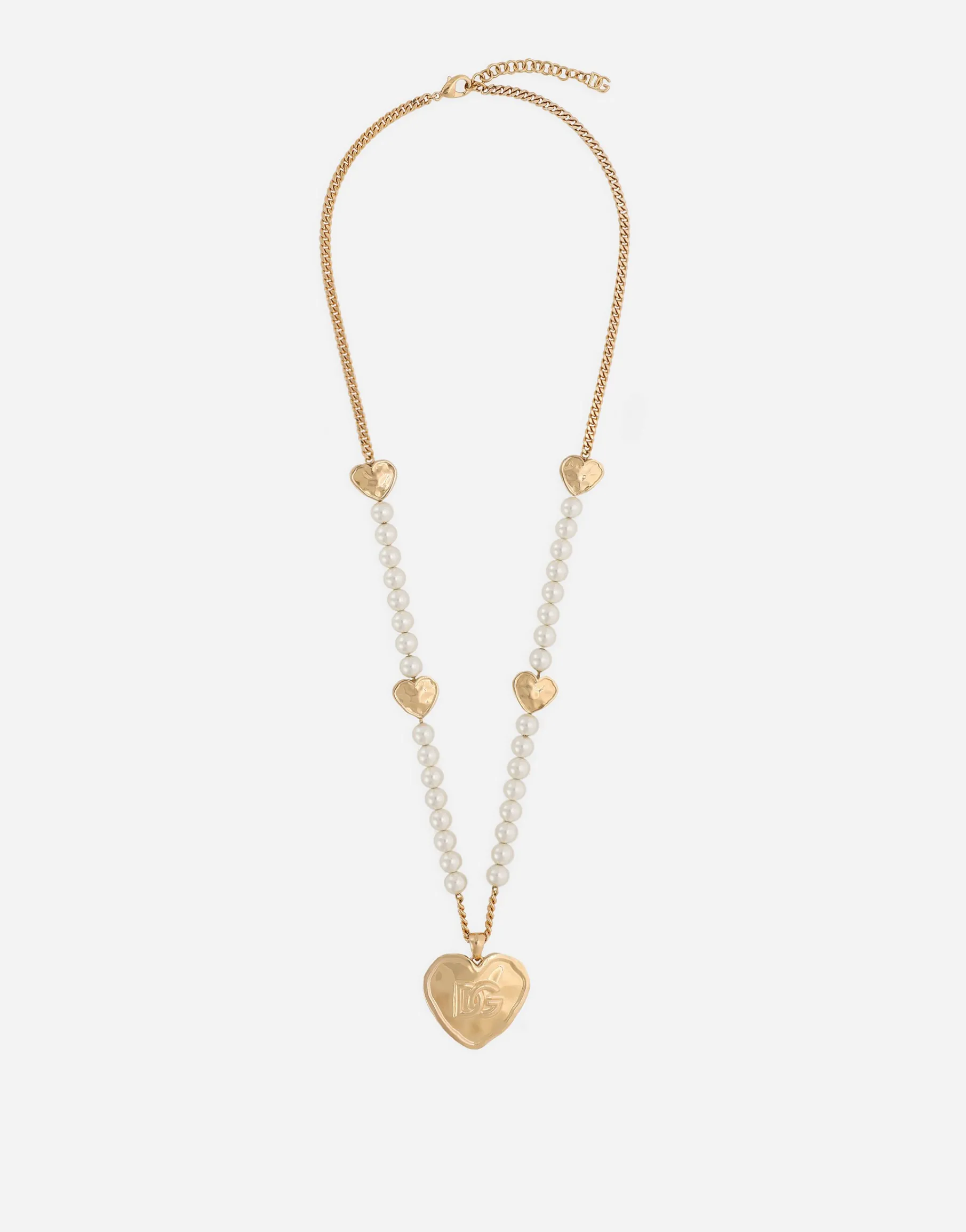 Necklace with DG logo and heart pendant