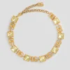 Necklace with DG logo and rhinestones