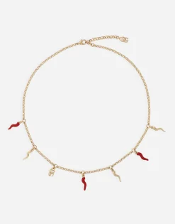 Necklace with DG logo and horn charms