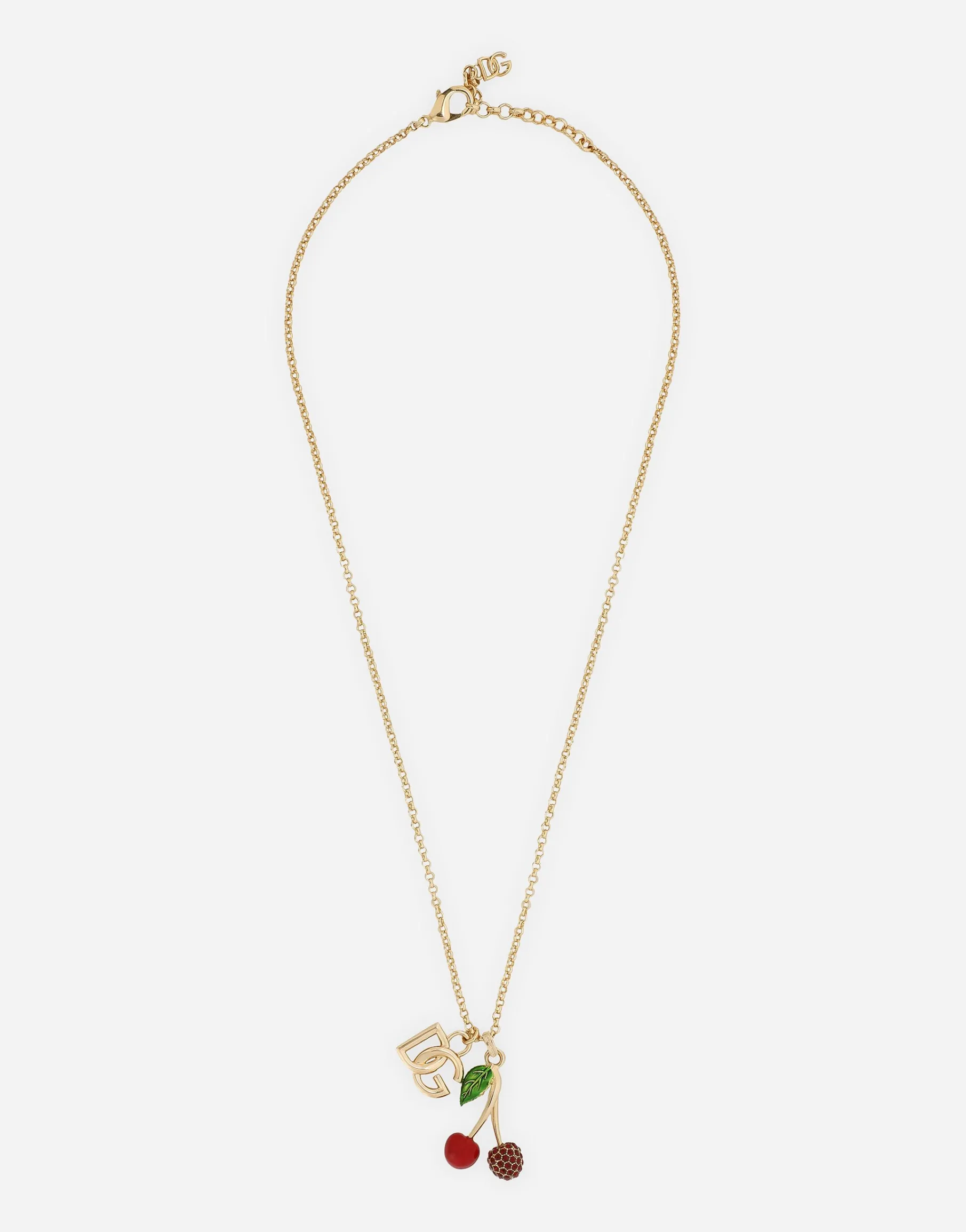 Necklace with DG logo and cherry charms
