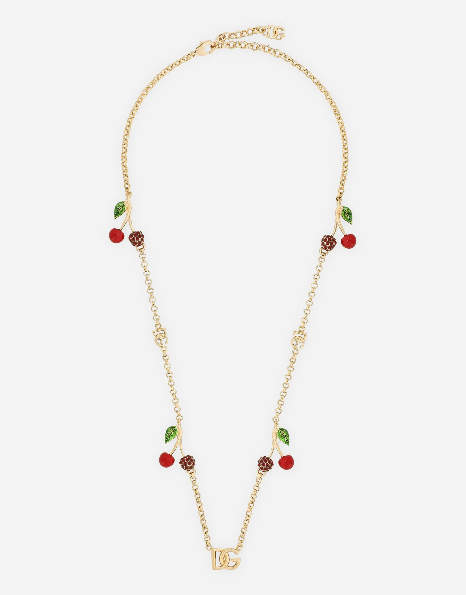 Necklace with DG logo and cherry charms