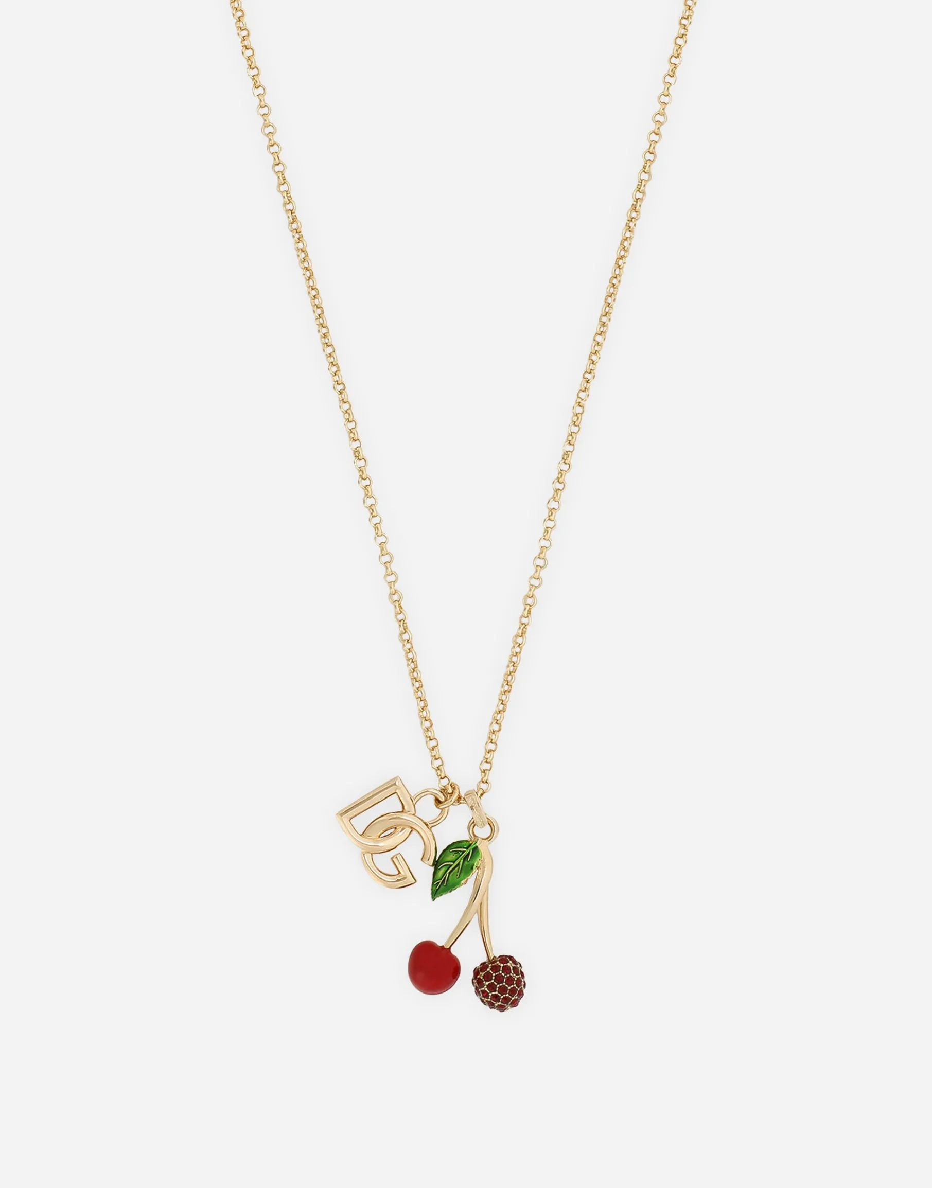 Necklace with DG logo and cherry charms