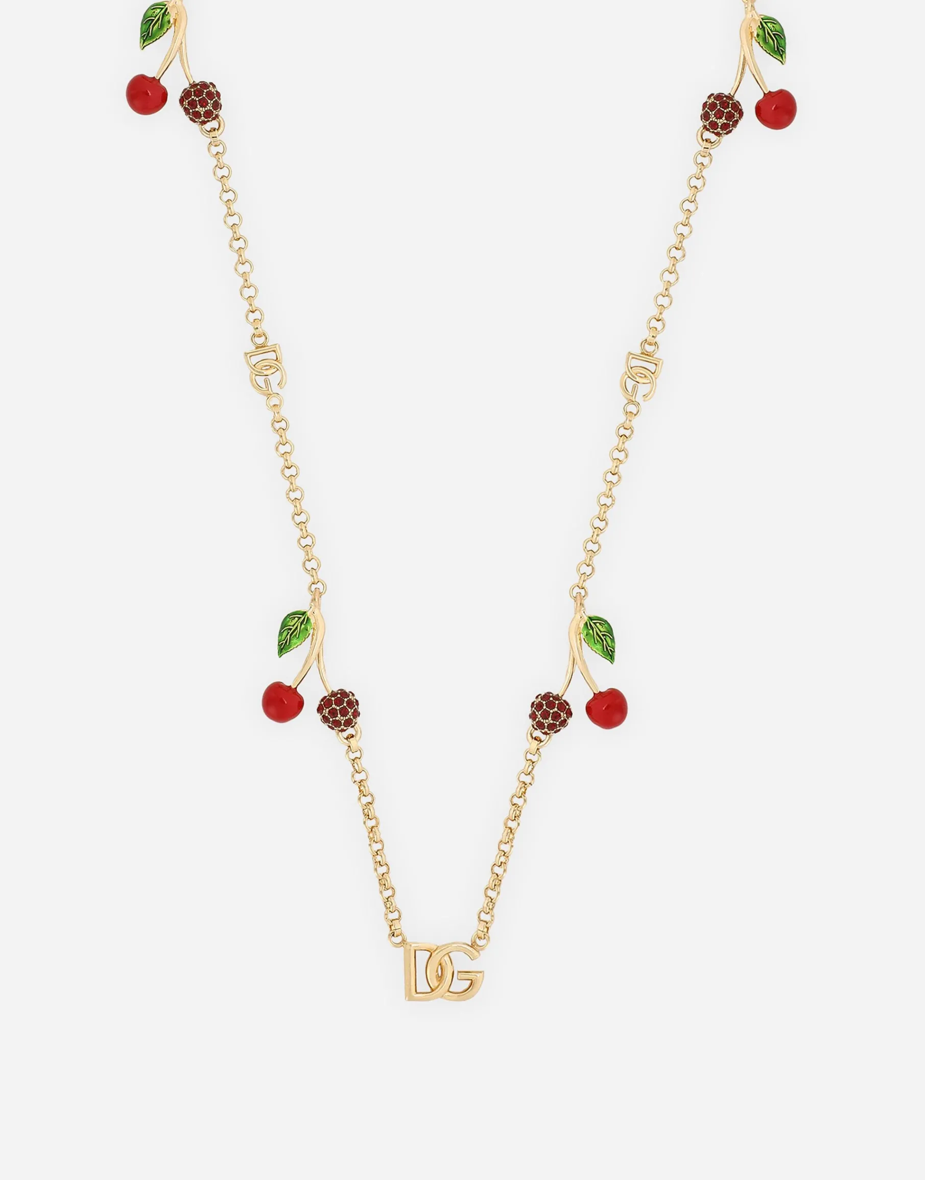 Necklace with DG logo and cherry charms