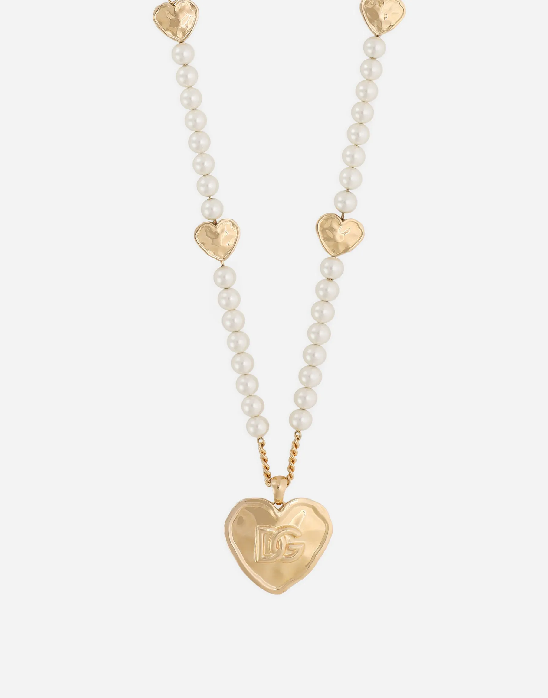Necklace with DG logo and heart pendant