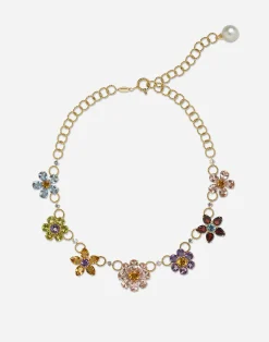 Necklace with floral decorative elements