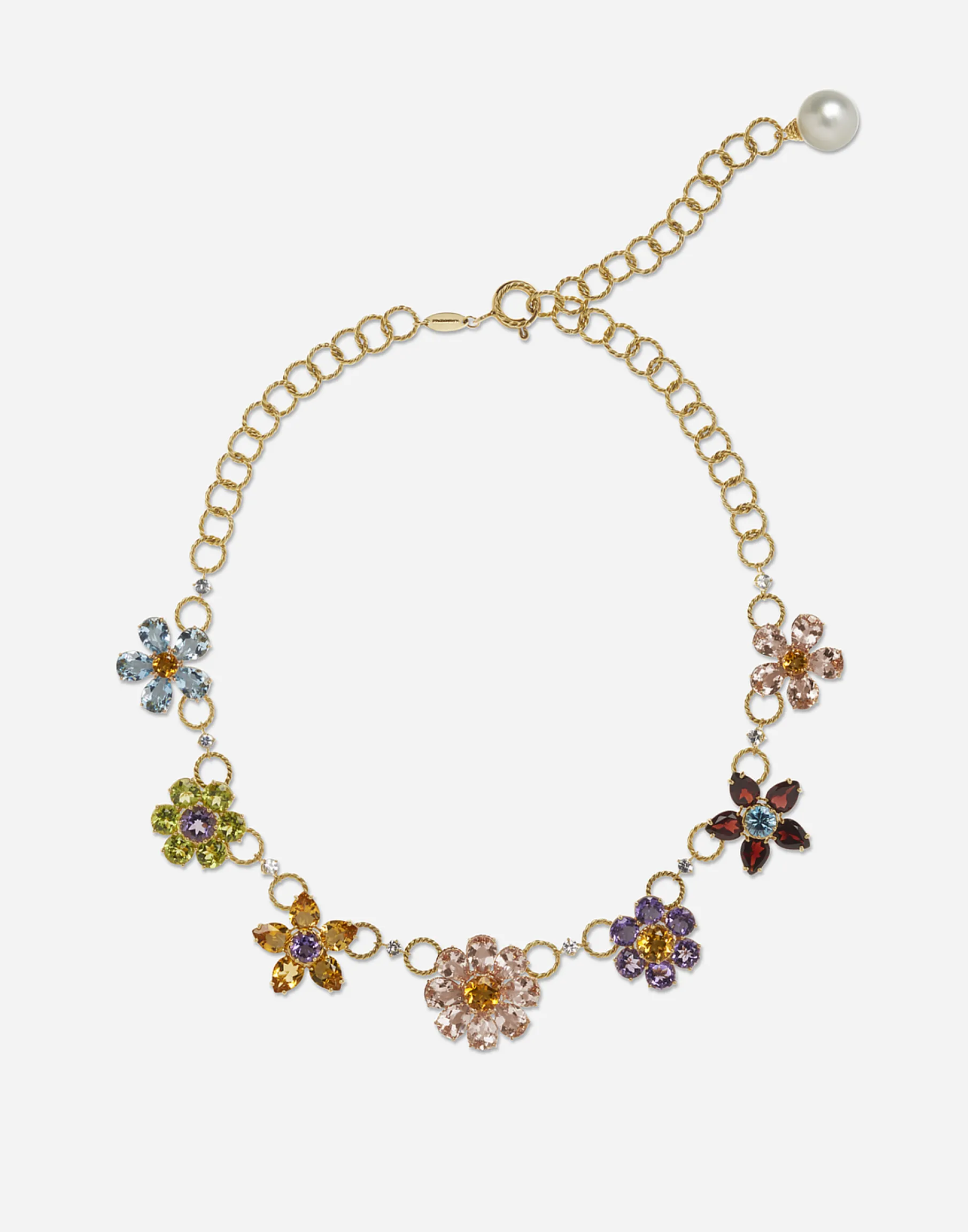 Necklace with floral decorative elements