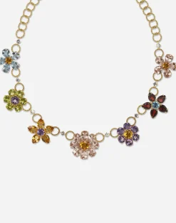 Necklace with floral decorative elements