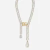 Necklace with pearls, rhinestones and DG logo