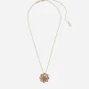 Necklace with red gold flower pendant