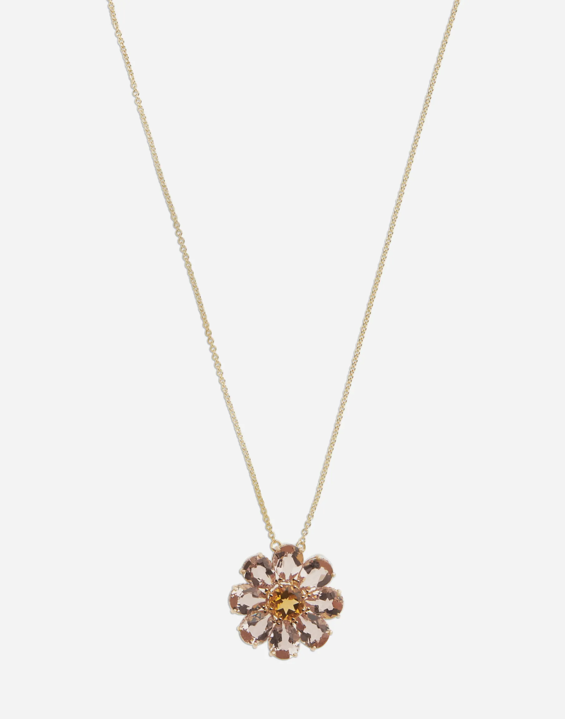 Necklace with red gold flower pendant