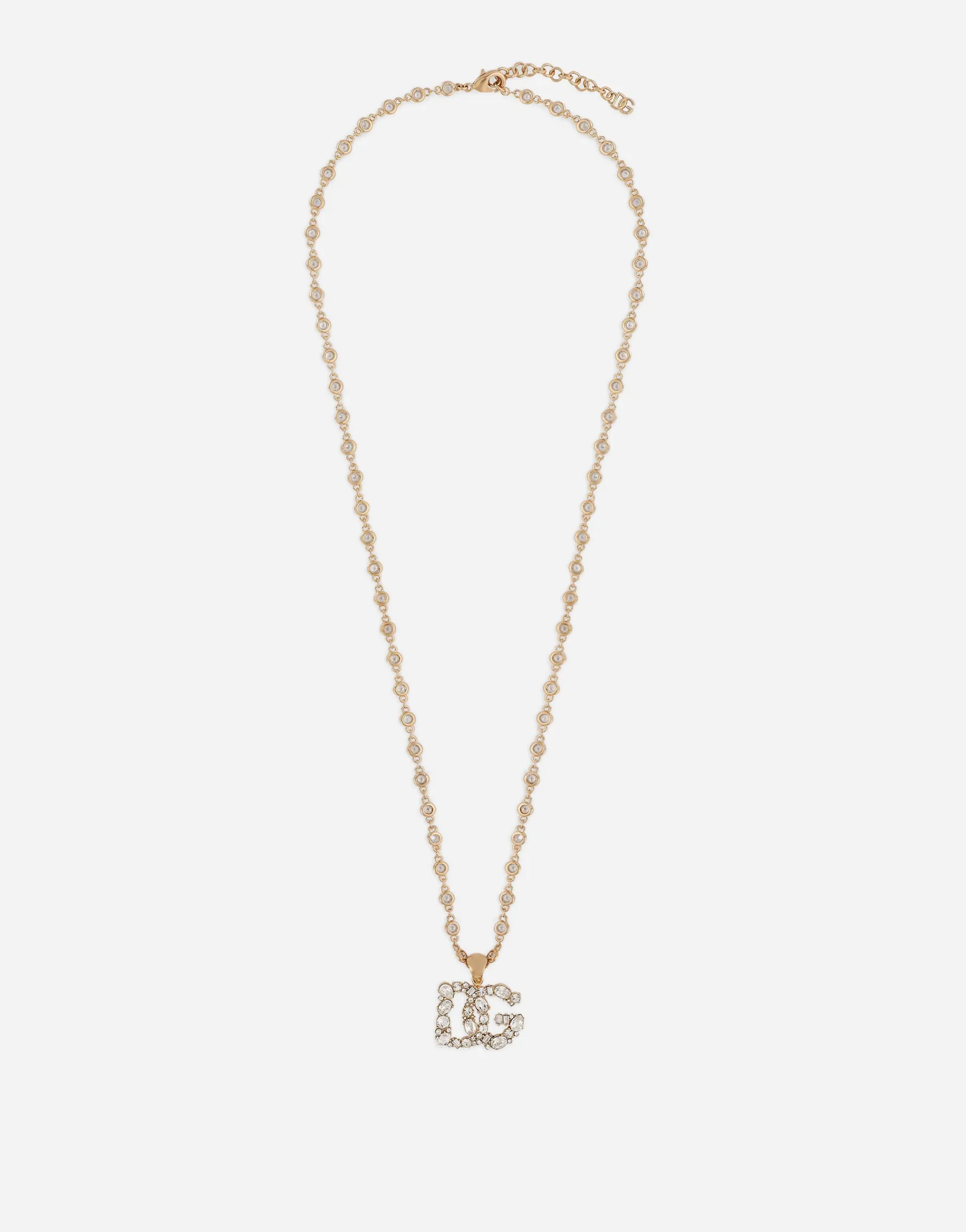 Necklace with rhinestone-detailed DG logo