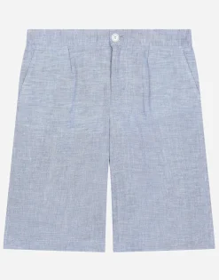 Non-stretch linen shorts