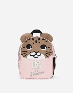 Nylon backpack with all-over logo print