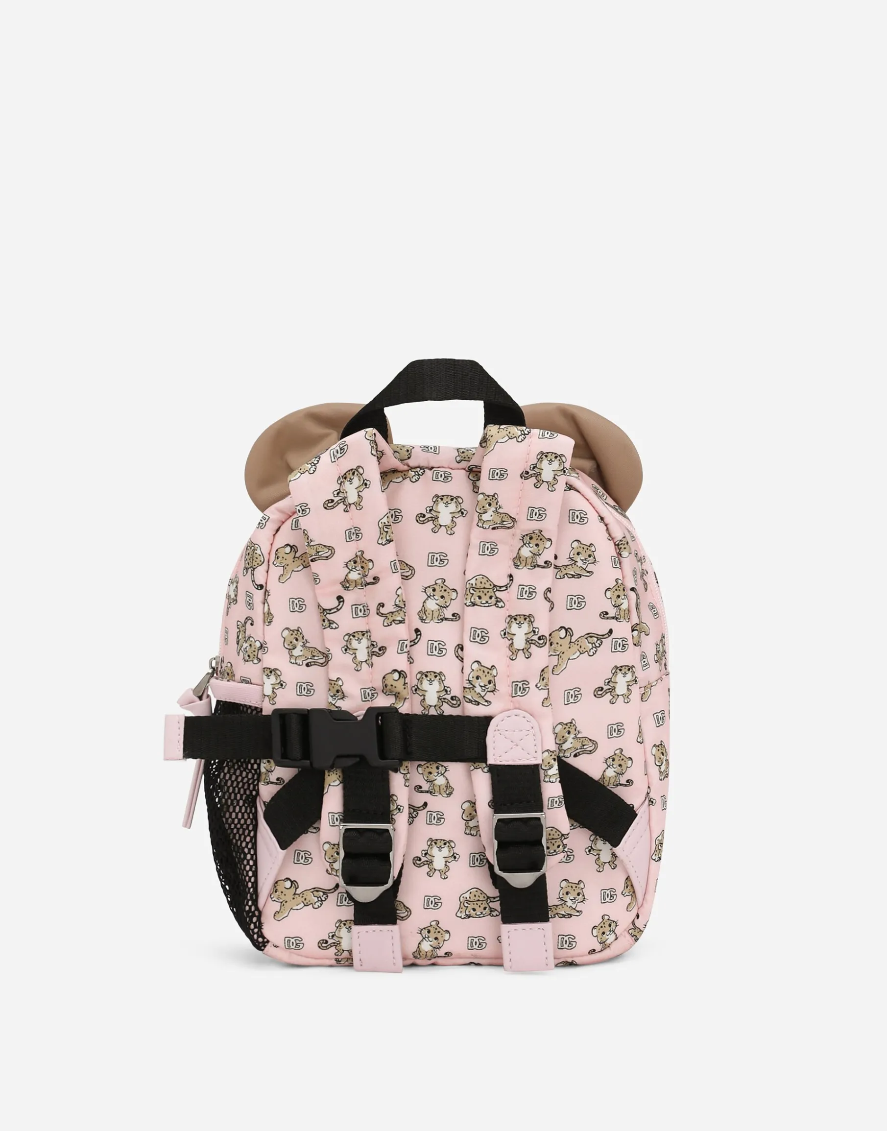 Nylon backpack with all-over logo print
