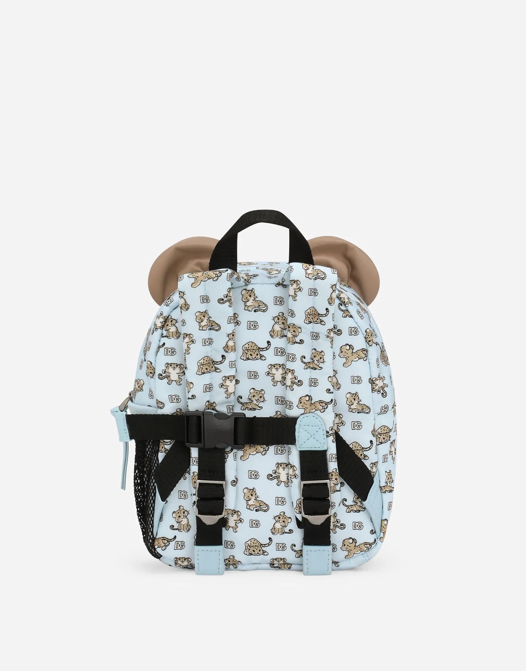 Nylon backpack with all-over logo print