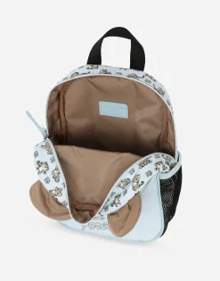 Nylon backpack with all-over logo print