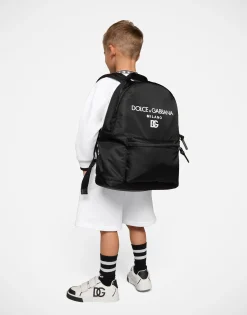 Nylon backpack with Dolce&Gabbana Milano print
