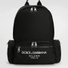 Nylon backpack with rubberized logo