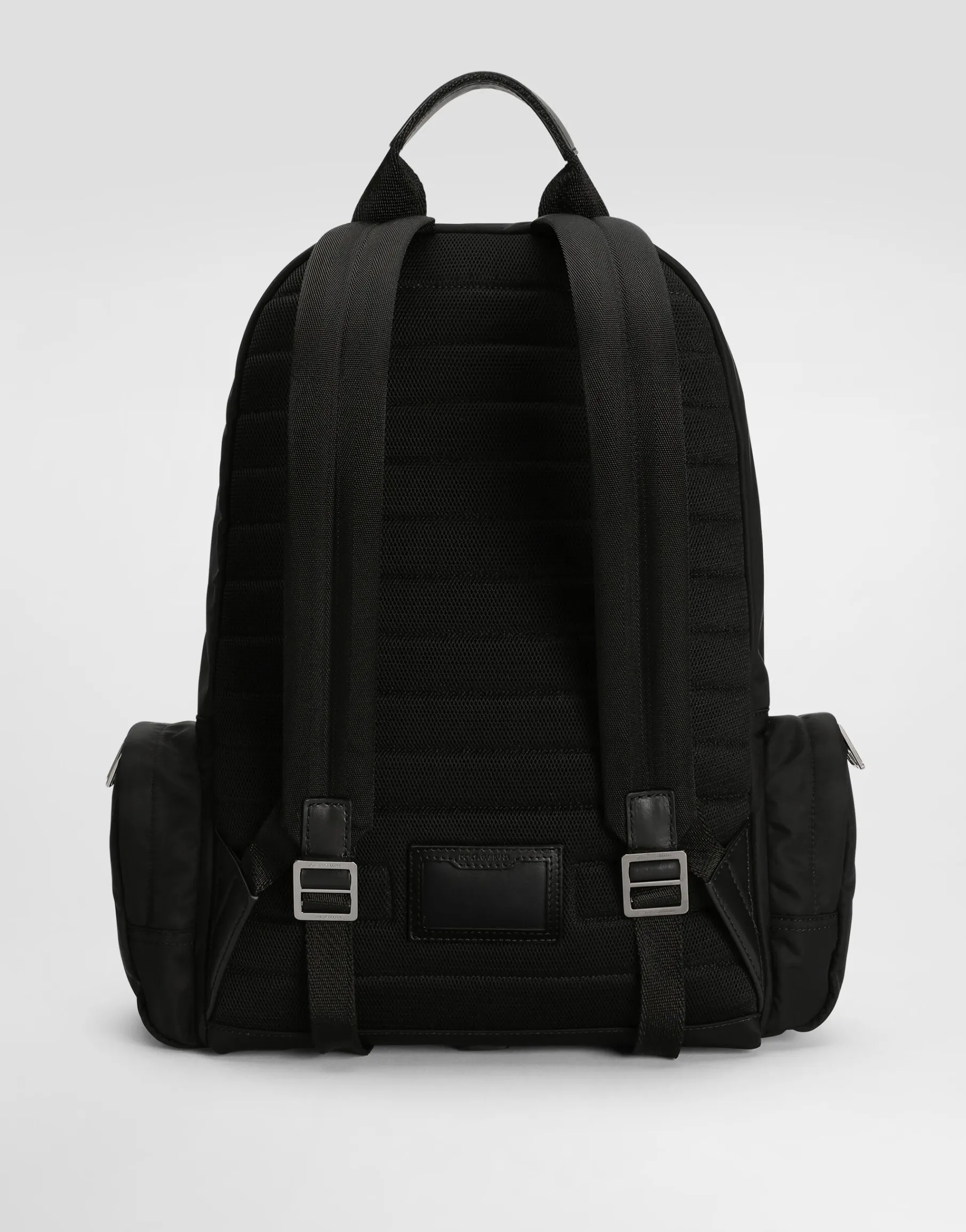 Nylon backpack with rubberized logo