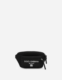 Nylon belt bag with Dolce&Gabbana Milano print