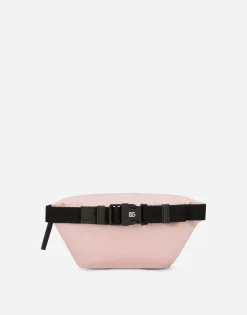 Nylon belt bag with logo print