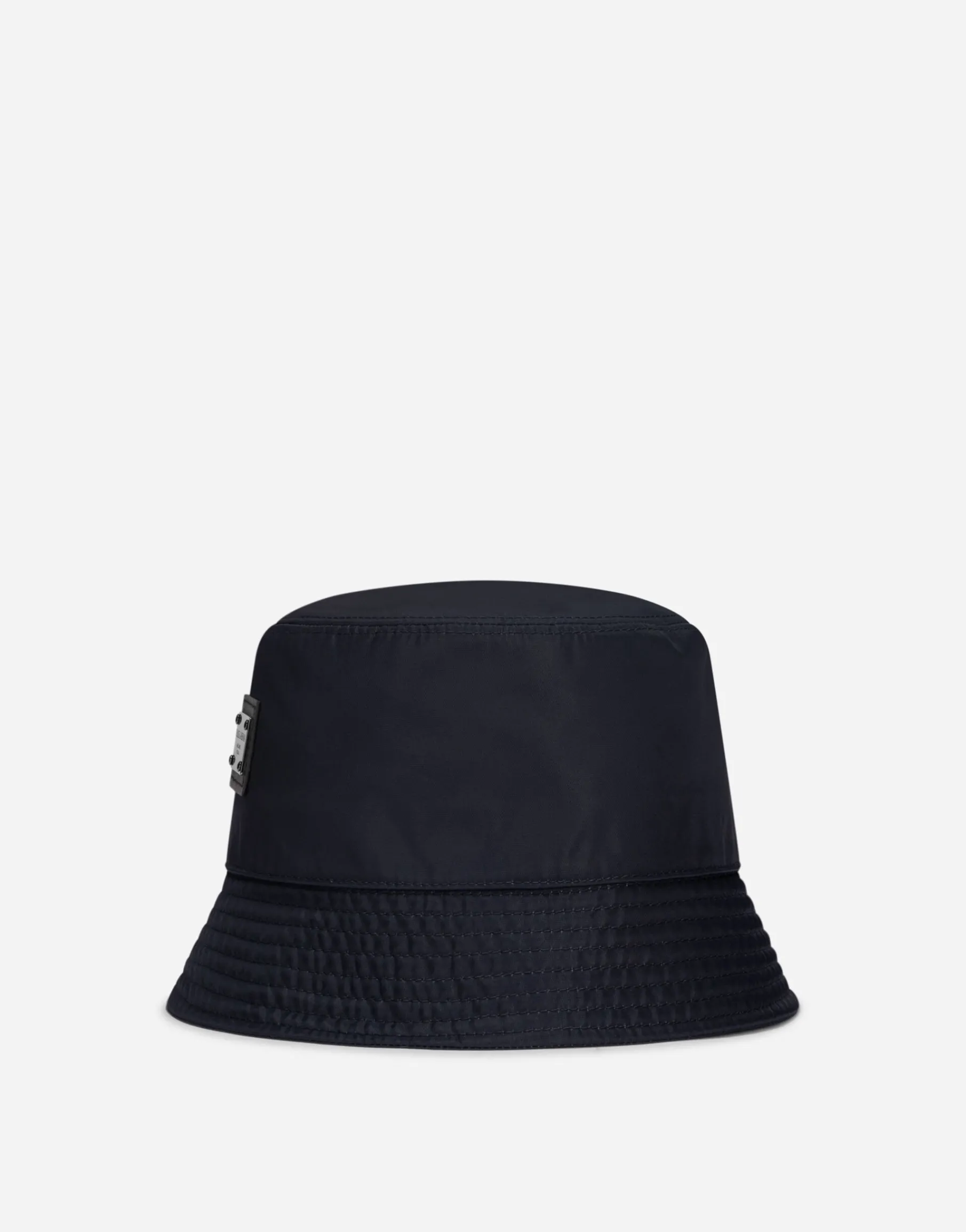 Nylon bucket hat with branded plate