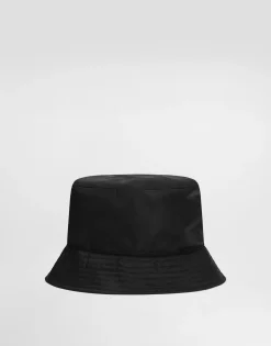 Nylon bucket hat with branded plate