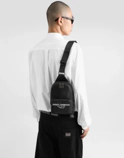 Nylon crossbody backpack