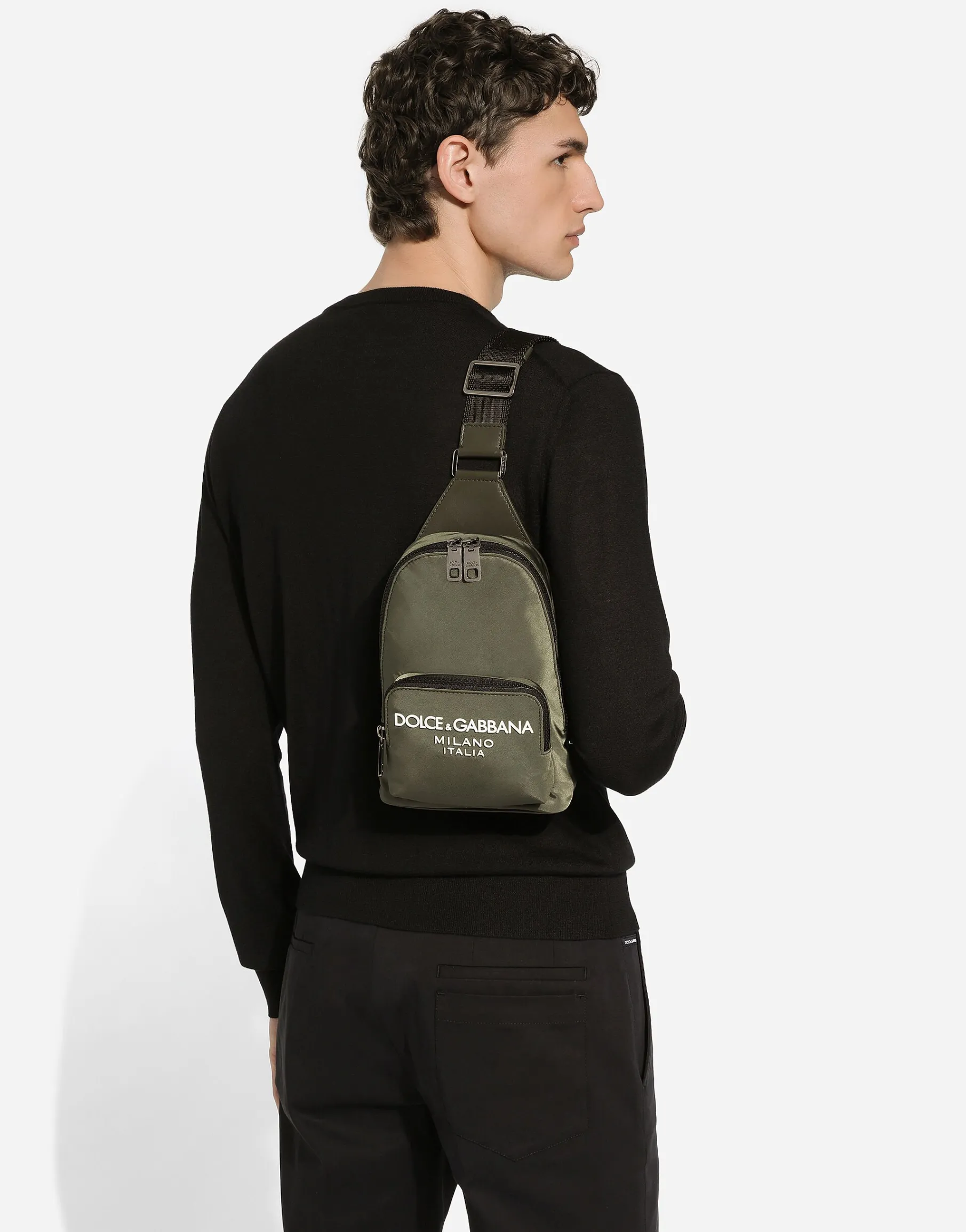 Nylon crossbody backpack