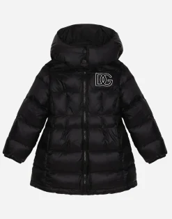 Nylon down jacket with DG logo
