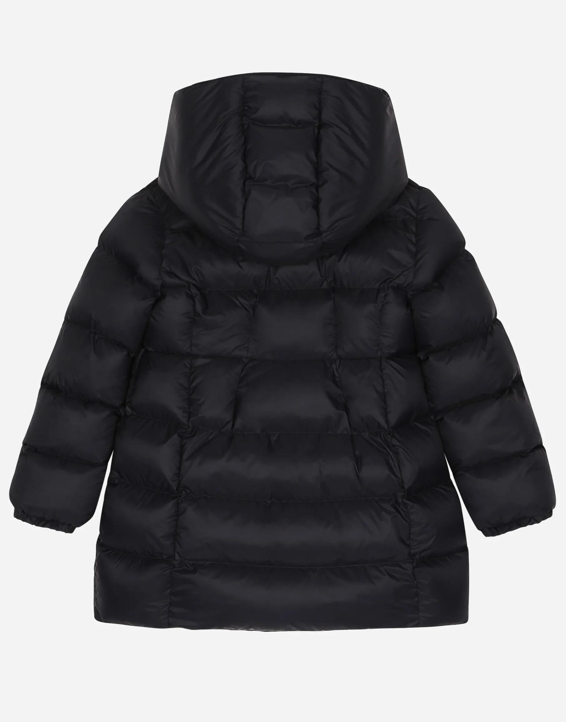 Nylon down jacket with rose patch
