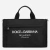 Nylon holdall with rubberized logo