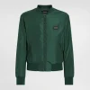 Nylon jacket with branded tag