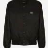 Nylon jacket with branded tag