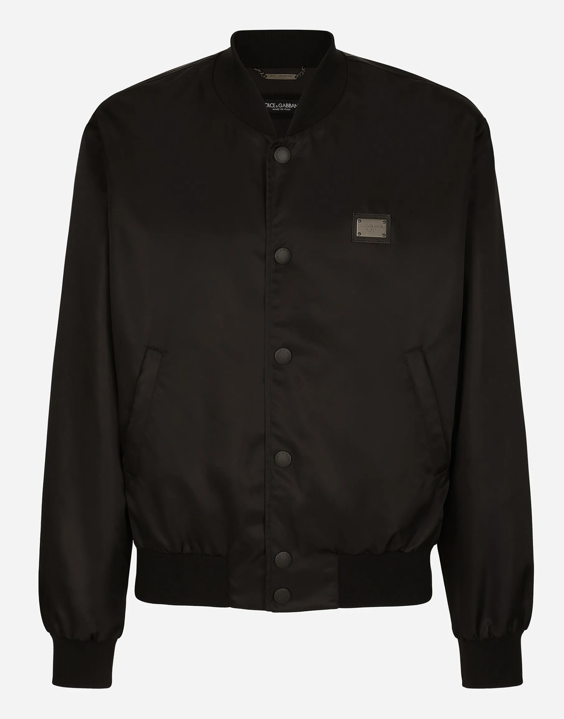 Nylon jacket with branded tag