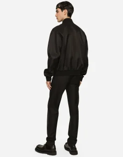 Nylon jacket with branded tag