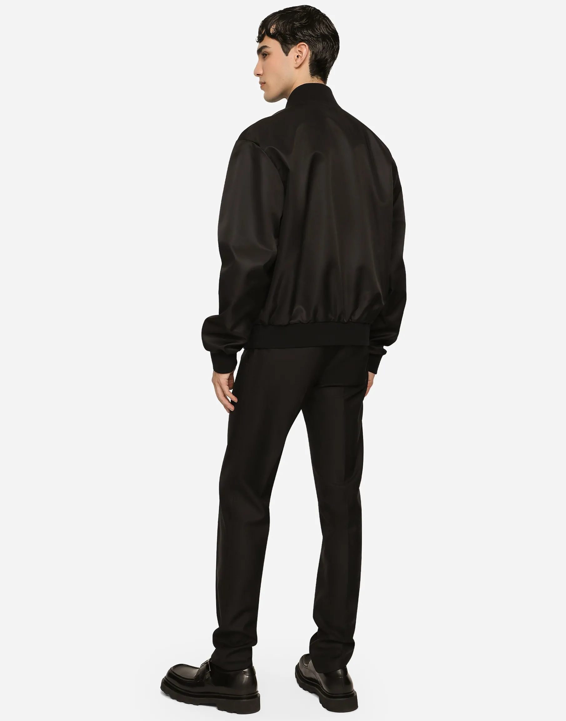 Nylon jacket with branded tag