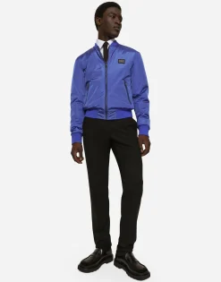 Nylon jacket with branded tag