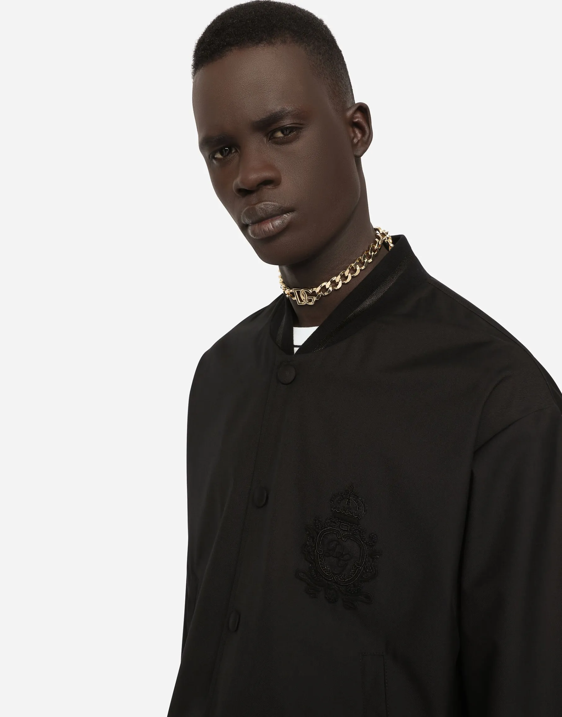 Nylon jacket with heraldic DG patch