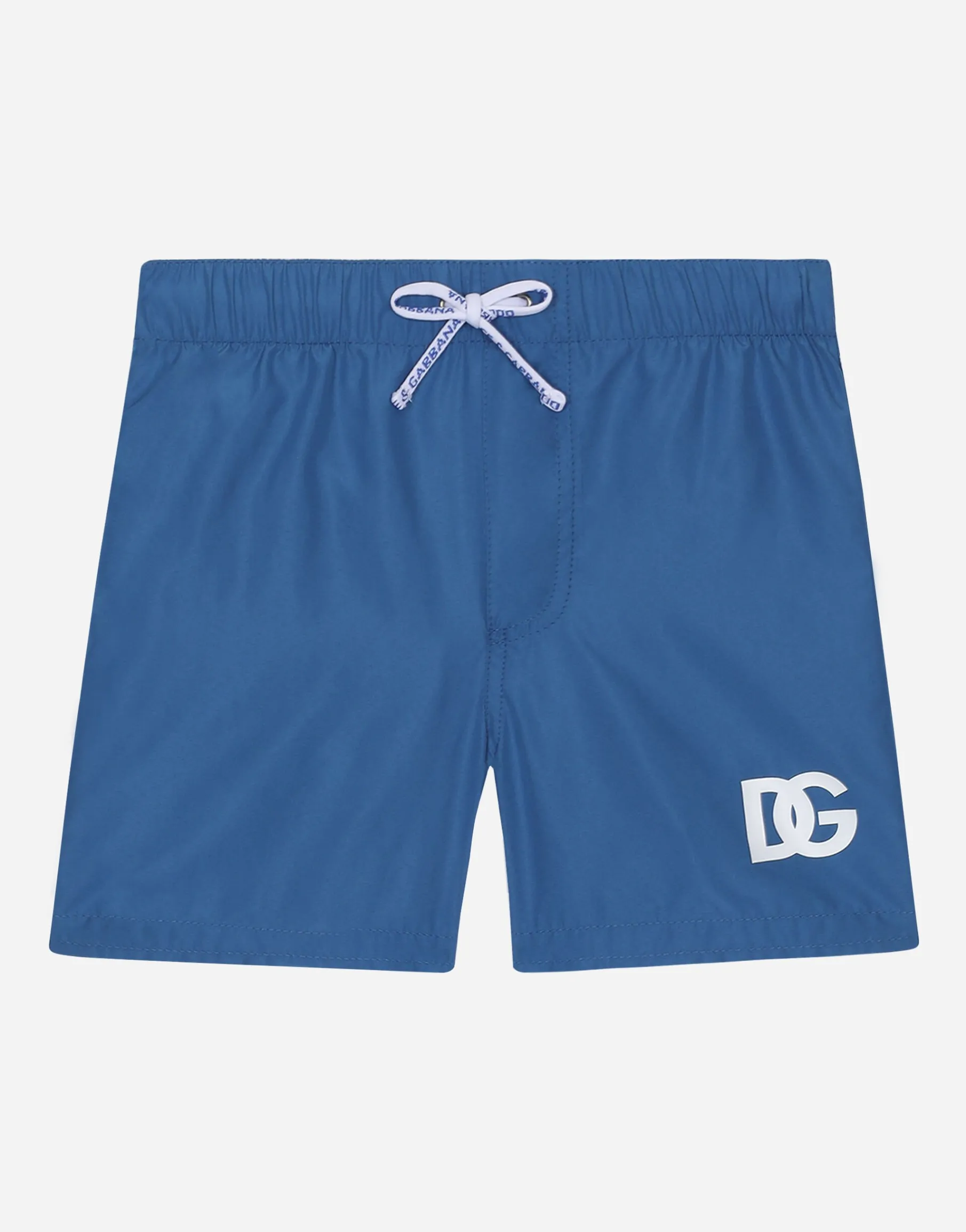 Nylon swim trunks with DG logo print