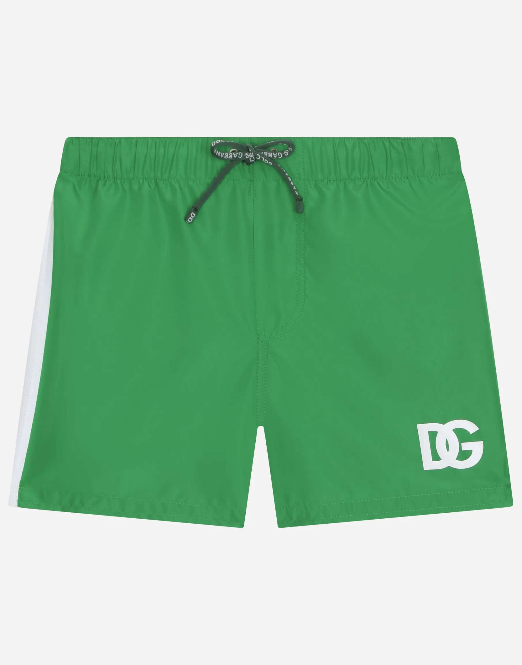 Nylon swim trunks with DG logo print