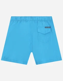 Nylon swim trunks with DG logo band