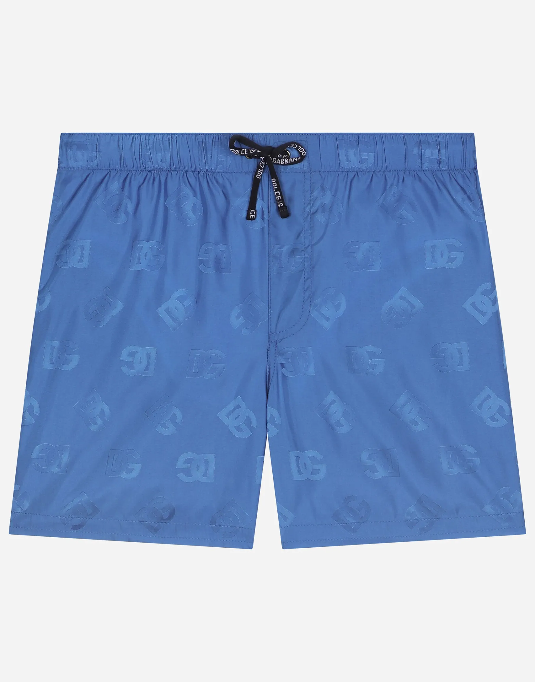Nylon swim trunks with jacquard DG logo
