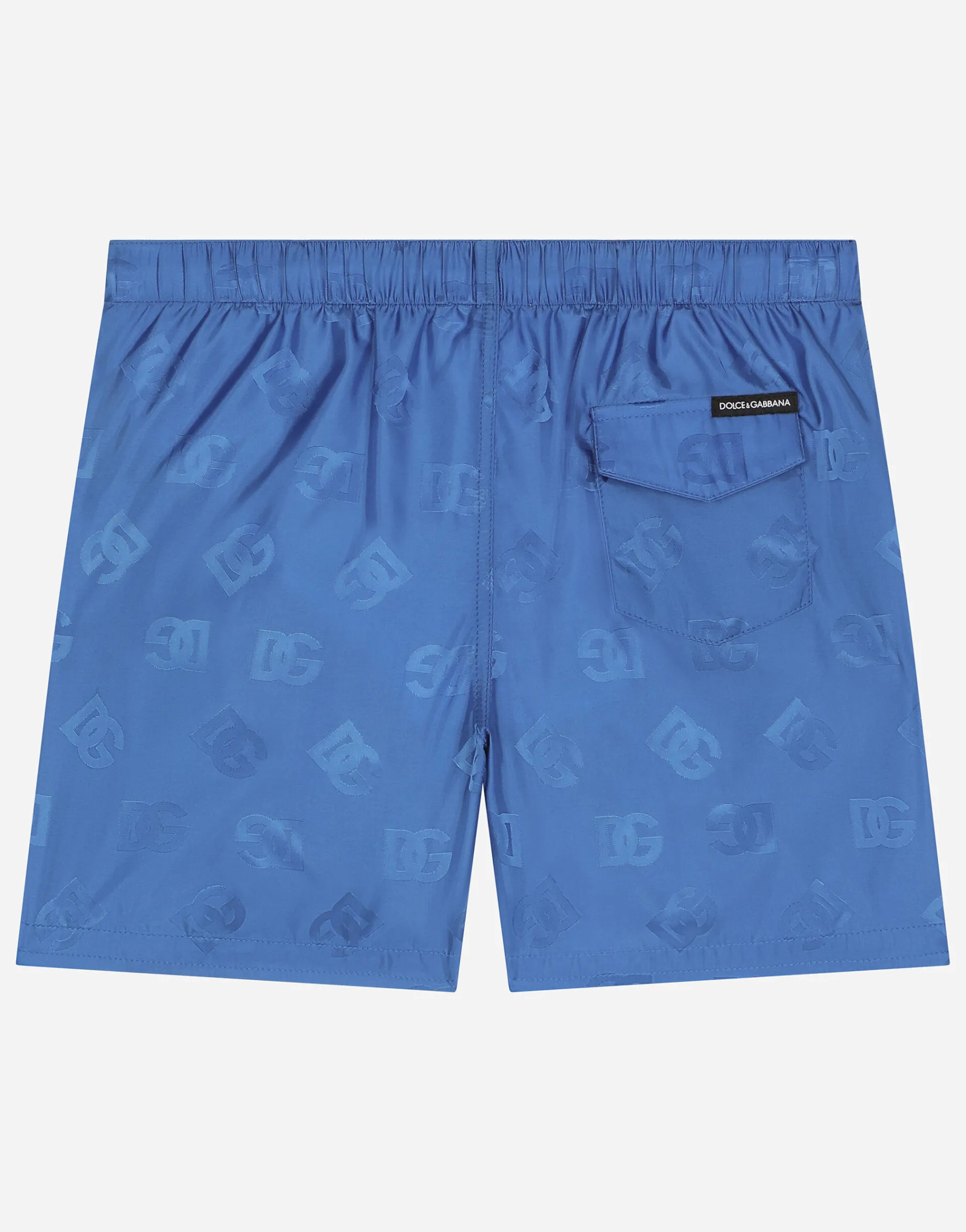 Nylon swim trunks with jacquard DG logo