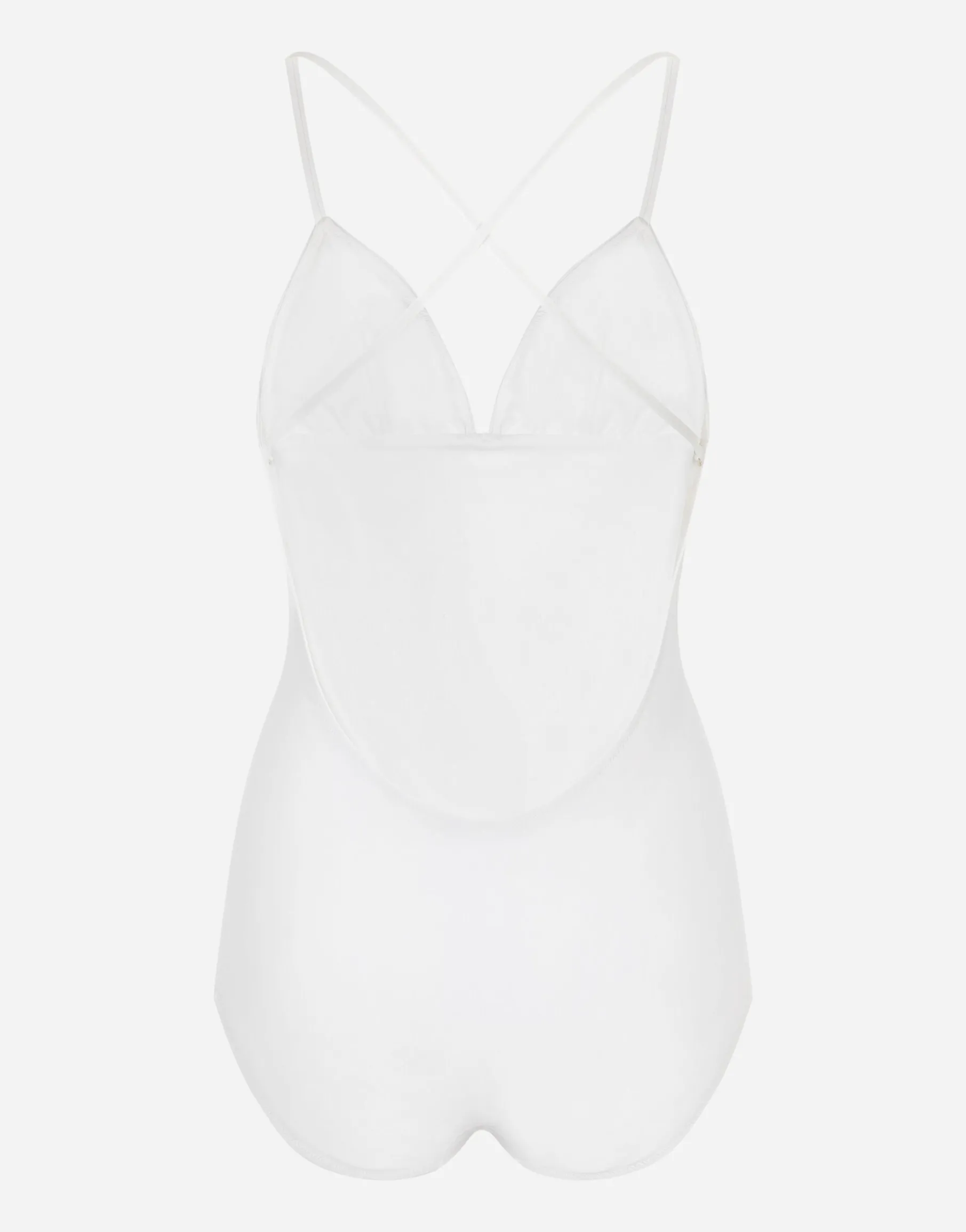 One-piece swimsuit with plunging neckline