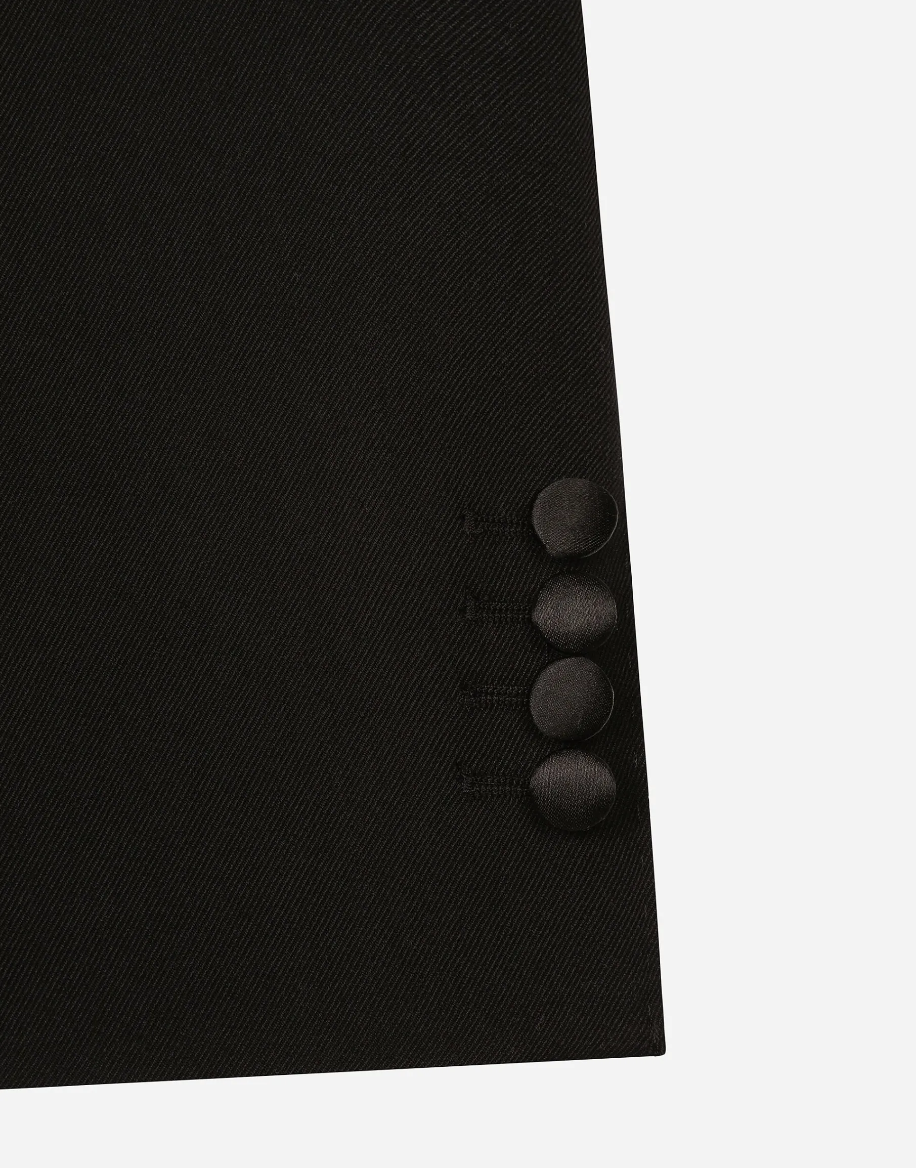 One-shoulder wool gabardine jacket