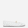 Openwork calfskin ballet flats